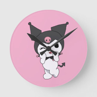 Kuromi Väggtimme – Söt Sanrio-Inspirerad Rumsdekor Rund Klocka