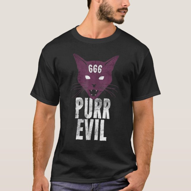 Kurre Ond Katt För Katt T Shirt (Framsida)