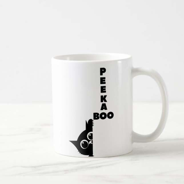 Kurre Svart Katt | Söt Minimalist Kaffemugg (Höger)