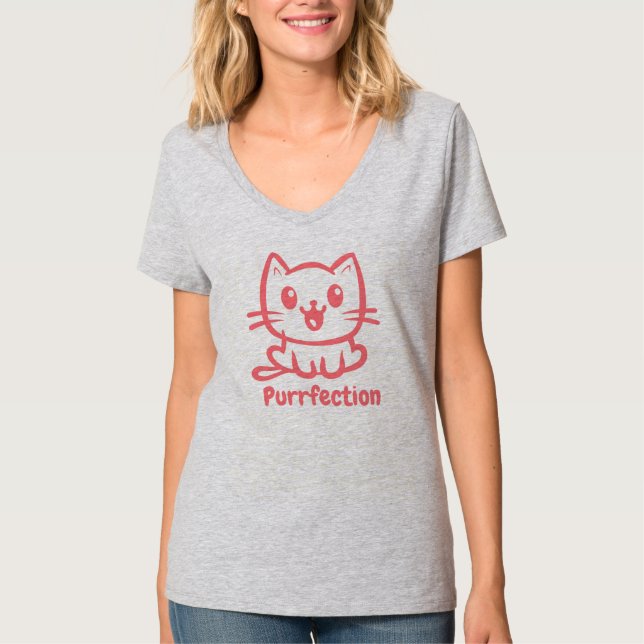 Kurrektion, Mycket söt anime-katt T Shirt (Framsida)