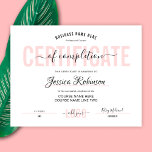Kurs för tilldelning av honinarcertifikat<br><div class="desc">Femininin Certificate of Completion Award in pastel rosa färg. Perfekt för färdigställande av professionell skönhet kurser. Du kan också använda den här studenten-certifikatsutformningen för alla typer av ackreditering eller examensbevis. Den här kosmetologer-utmärkelsen har elegantens skriptteckensnitt och feminin  rosa färg.</div>