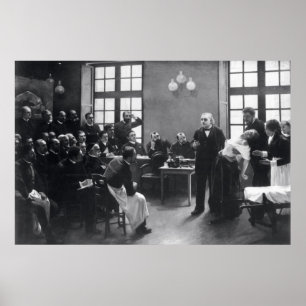 Kurs med doktorn Charcot på Salpetrieren Poster