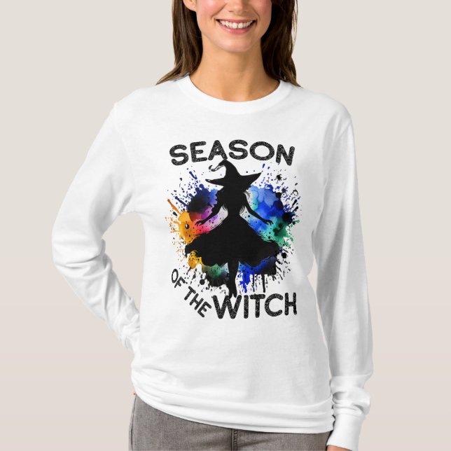 Kursår i Witch, Halloween fest T Shirt (Framsida)