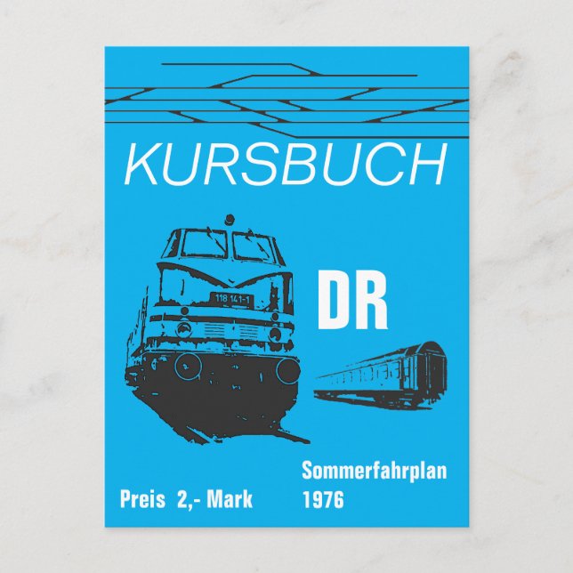 Kursbuchdesign Deutsche Reichsbahn Vykort (Framsida)