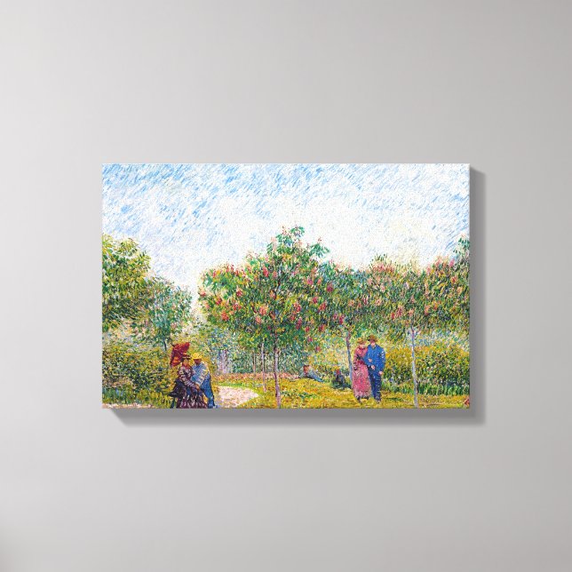 Kursen i Par i Voyer d'Argenson Park Gogh Canvastryck (Framsida)