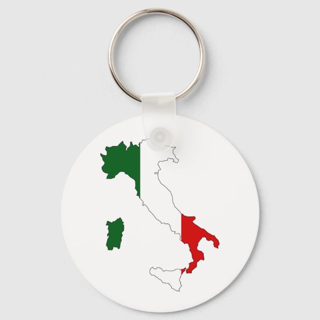 Kursiv form för italien land flagga karta nyckelring (Framsida)