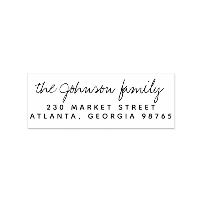 Kursiv handskriftsfamilj Namn & Returadress Stämpel (Tryck)