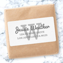 Kursiv Namn | Monogrammad Returadress Fraktsedel