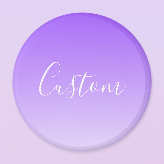 Kursiv skript Namn & Editable Light Lila Ombre Magnet (Skapare uppladdad)