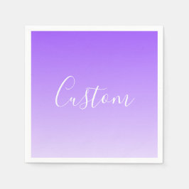 Kursiv skript Namn & Editable Light Lila Ombre Pappersservett