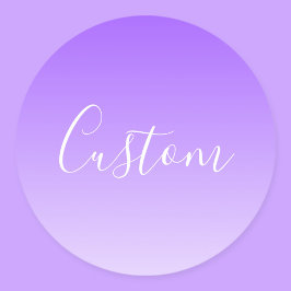 Kursiv skript Namn & Editable Light Lila Ombre Runt Klistermärke