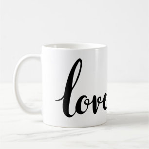 Kursiv skrivning i kärlek kaffemugg