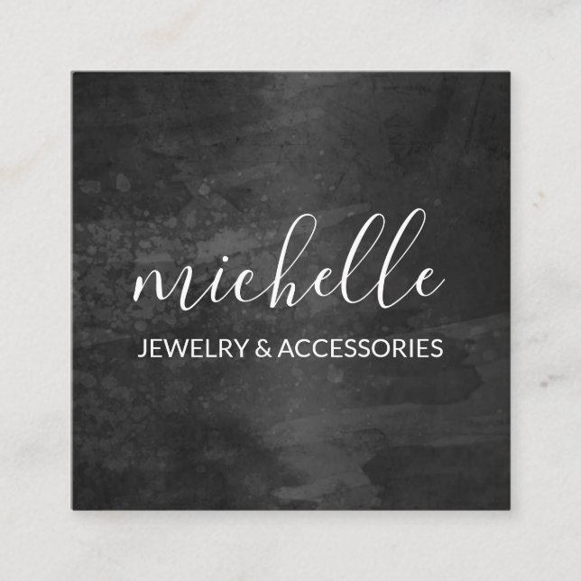 Kursiv sofistikerad fyrkantigt visitkort (Framsida)