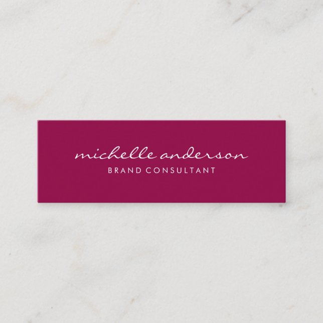 Kursiv text med minimal Magenta Mini Visitkort (Framsida)