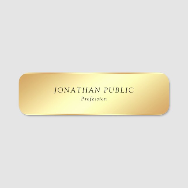 Kursiv textglamorerad Guld ser enkel mall Namnbricka (Framsida)