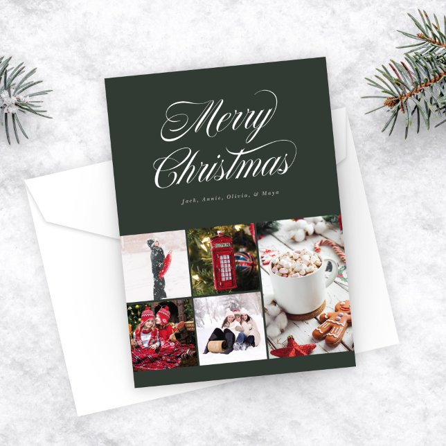 Kursivt Helgdag för multifoto-Söt Julkort (Skapare uppladdad)