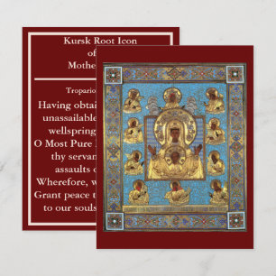 Kursk Root-ikon Mor på Guds bönkort Inbjudningar