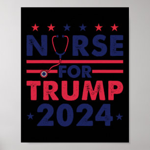 Kurssjuksköterskor för trump 2024 Amerika Stars Fl Poster