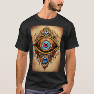 Kurt Geiger Inspired Evil Öga Tattoo Stil T-Shirt