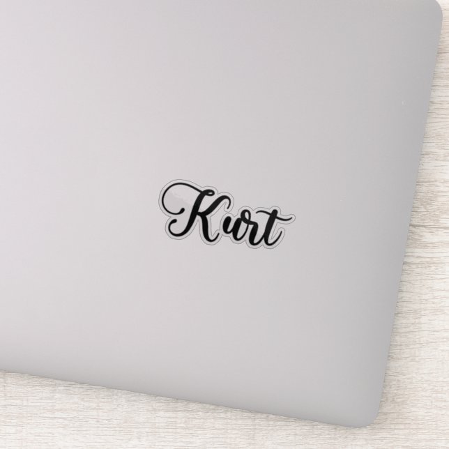 Kurt Namn - Handskriven calligrafi Klistermärken (Detalj)