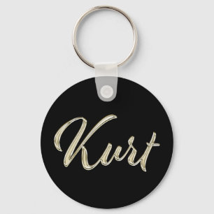 Kurt Namn whitegold Button Schlüsselanhänger Nyckelring