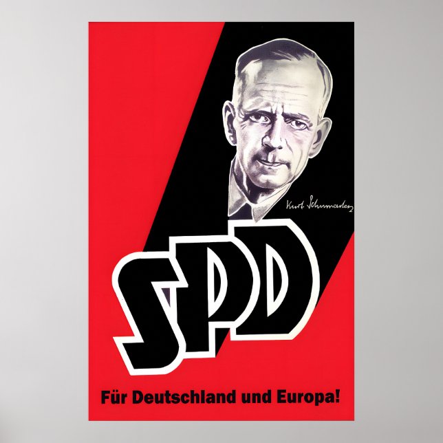 Kurt Schumacher Valposter 1949 För Tyskland Poster (Framsidan)