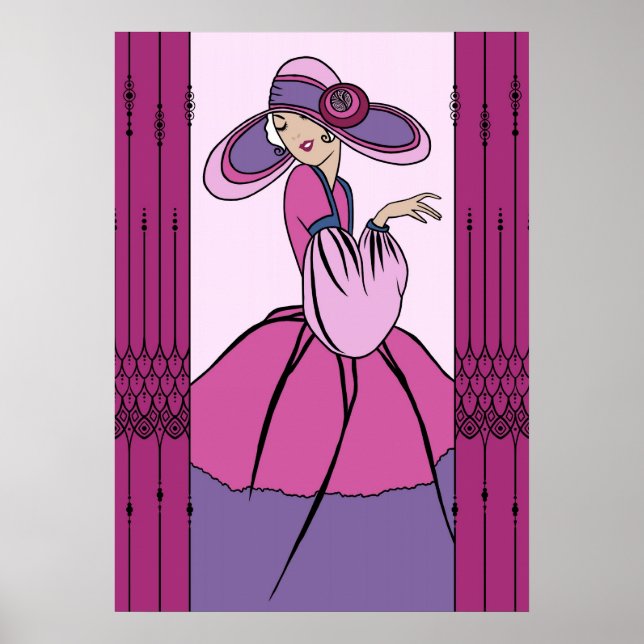 KURTNEY, ART DECO: Parisian Plum Poster (Framsidan)