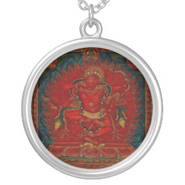 Kurukulla från tibetansk buddhism silverpläterat halsband