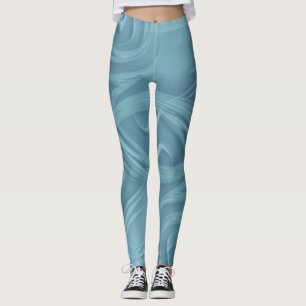 Kurva skuggor över blå teckning leggings
