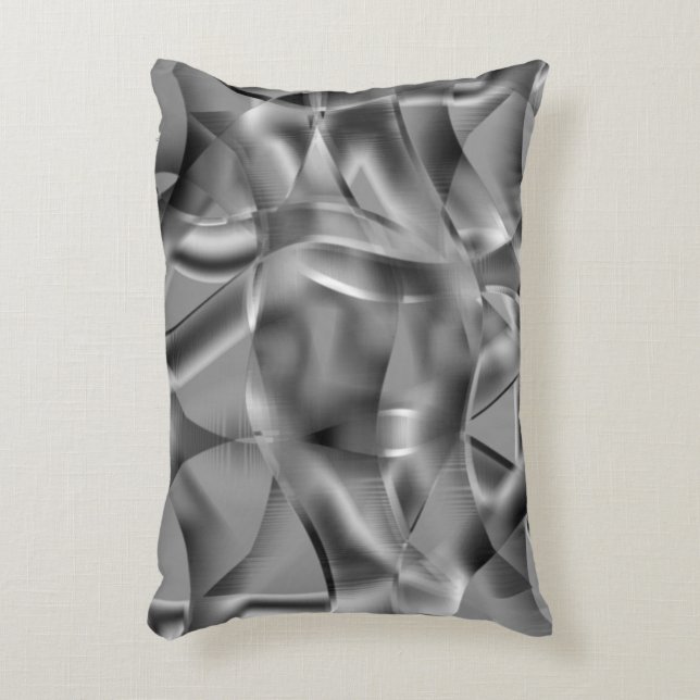 Kurvade grått-former, med visningstoner prydnadskudde (Framsidan(Vertikal))