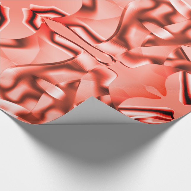 Kurvade laxformer och röda toner presentpapper (Hörn)