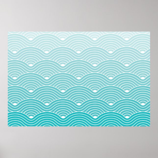 Kurvans Vinkara geometriska Mönster-bakgrund, Vint Poster (Framsidan)