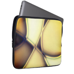 Kurvbeige slätt gyllene linjer över bränd beige laptop fodral