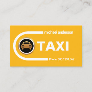 Kurvdestination Transportvägar Gult Taxi Visitkort