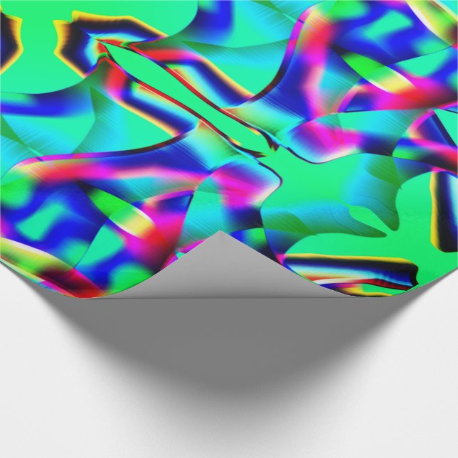 Kurvfärgade former och gröntens bakgrund presentpapper (Hörn)