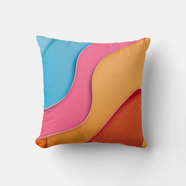 Kurvformad linjer med stor färgad och textutrymme kudde (Framsida)