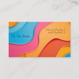 Kurvformad linjer med stor färgad och textutrymme visitkort