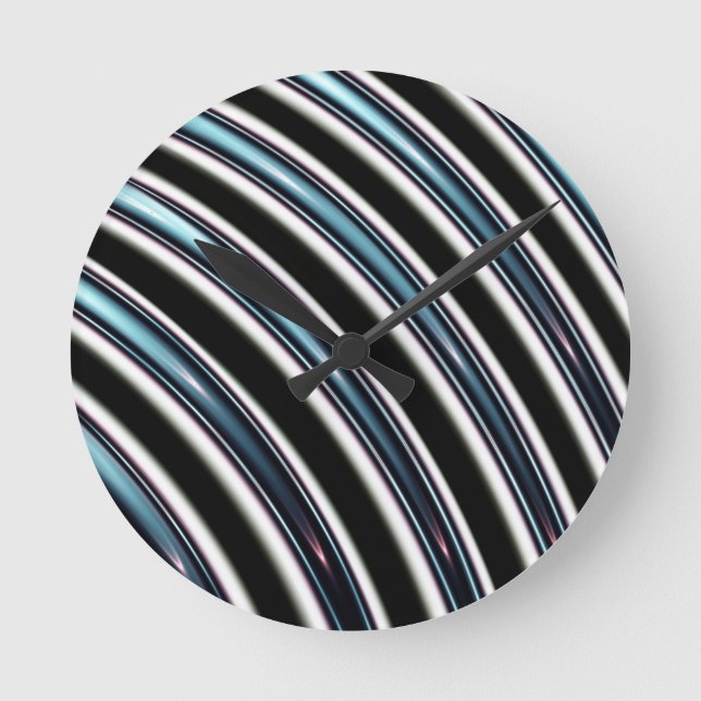 Kurvformad Linjer nära en rektangel Rund Klocka (Framsida)