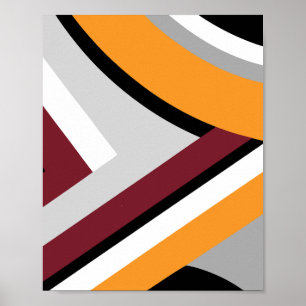 Kurvformad och vinkelformad abstrakt design poster
