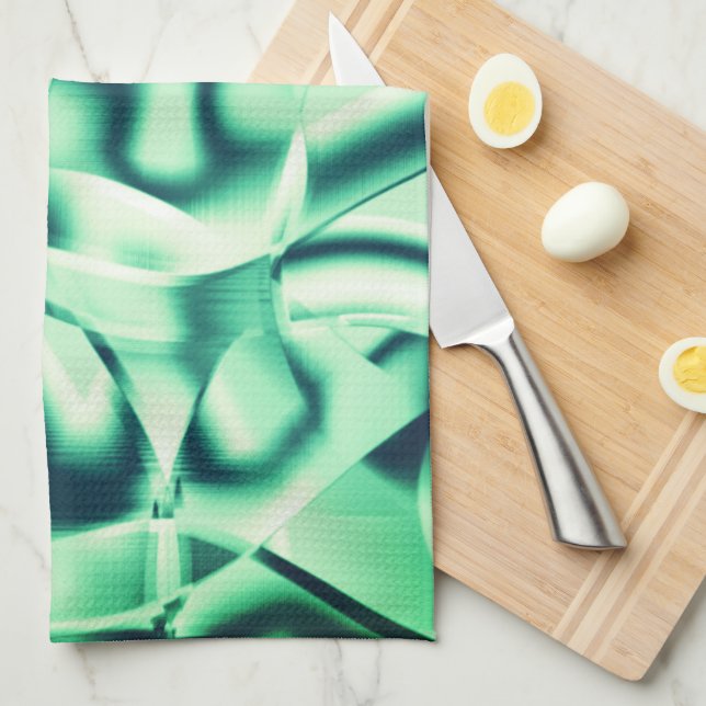 Kurvformade former av akryl-, showy mint-gröntar kökshandduk (Vikt i Fjärdedel)