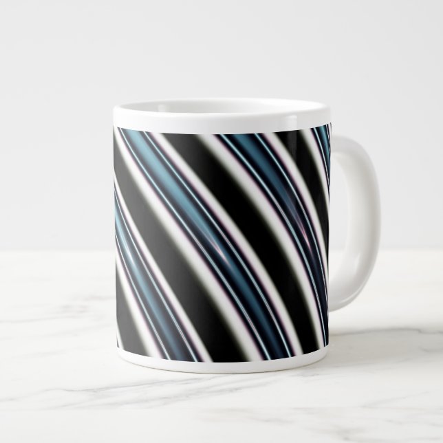 Kurvformade Linjer nära en rektangel Jumbo Mugg (Framsida höger)