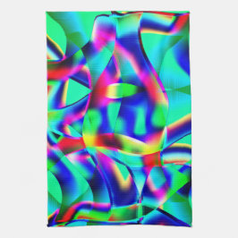 Kurvformade och mycket färgstarka former, grönt do kökshandduk