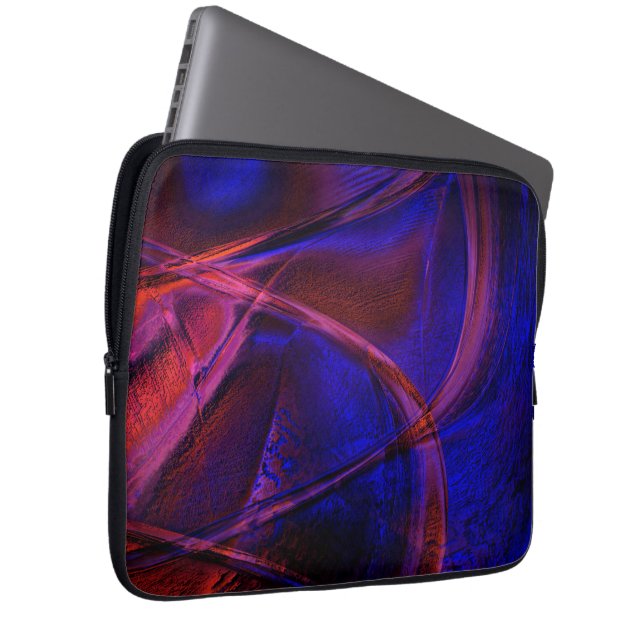 Kurvlinjer över häpnadsväckande blå och röd crust laptop fodral (Framsidan Höger)