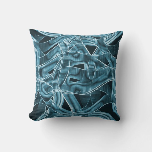 Kurvor, blå neon med relief och överlappning kudde (Framsida)