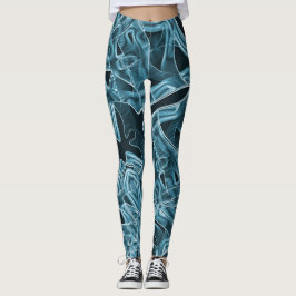 Kurvor, blå neon med relief och överlappning leggings