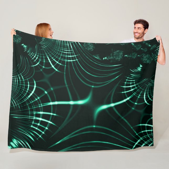 Kurvor i en blandning av djungelns grönt och nymin fleecefilt (På plats)