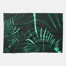 Kurvor i en blandning av djungelns grönt och nymin kökshandduk