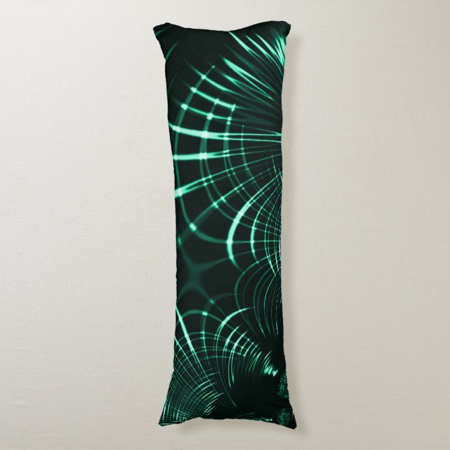 Kurvor i en blandning av djungelns grönt och nymin kroppskudde (Framsidan Vertikal)