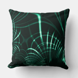 Kurvor i en blandning av djungelns grönt och nymin kudde