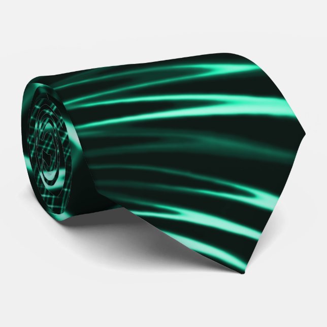 Kurvor i en blandning av djungelns grönt och nymin slips (Rullad)